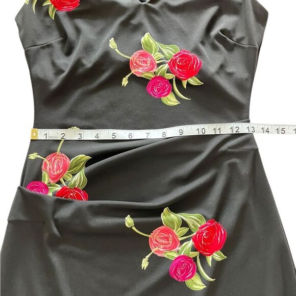 Vintage 90’s Nicole Miller For Lord & Taylor Dark Floral Dress - Picture 6 of 8